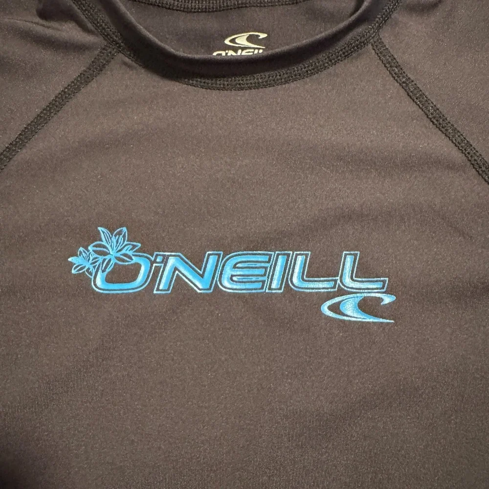 O'NEILL Youth Basic Skins‎ UPF 50+ Short Sleeve Rash Guard Black Girls Size L